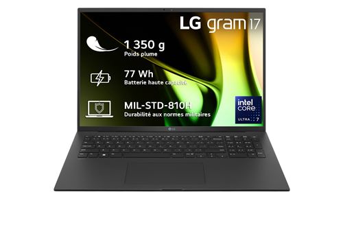 pcportablelggram17z90s gad78f17intelcoreultra732goram1to 1 | Laptop Malin PC portable LG Gram 17Z90S-G.AD78F 17" Intel® Core™ Ultra 7 32 Go RAM 1 To SSD Noir