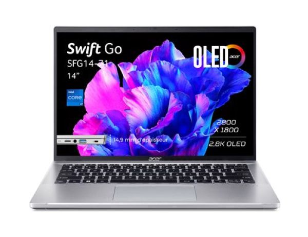 PC Ultra Portable Acer Swift Go 14 SFG14-71-76TB 14" Intel Core i7 16 Go RAM 512 Go SSD Gris
