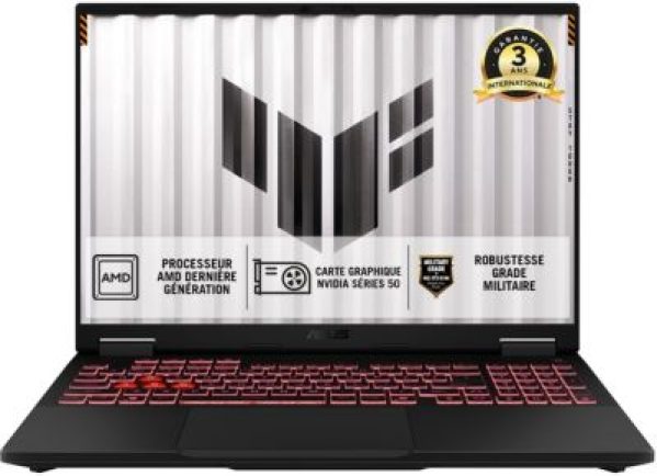 PC Gamer ASUS TUF A16'' WUXGA 165Hz AMD Ryzen 9 8940HX Nvidia GeForce RTX 5060 32 Go RAM DDR5 SSD 1 To