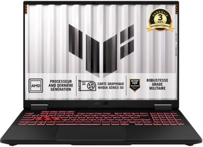 | Laptop Malin PC Gamer ASUS TUF A16'' WUXGA 165Hz AMD Ryzen 9 8940HX Nvidia GeForce RTX 5060 32 Go RAM DDR5 SSD 1 To