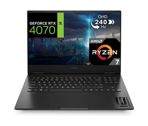 pcportablegaminghpomen16 | Laptop Malin PC Portable Gaming HP Omen 16-xf0006nf 16,1" FreeSync QHD 240Hz AMD Ryzen 7 32 Go RAM 1 To SSD Nvidia GeForce RTX 4070 Noir